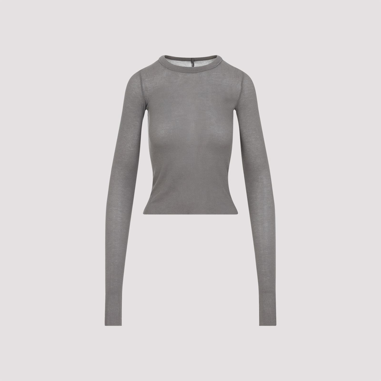 rick owens cropped rib ls t-shirt