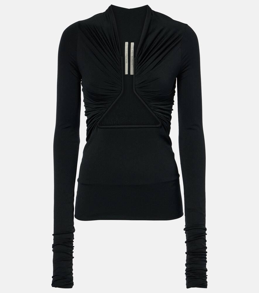 rick owens cutout cupro jersey top