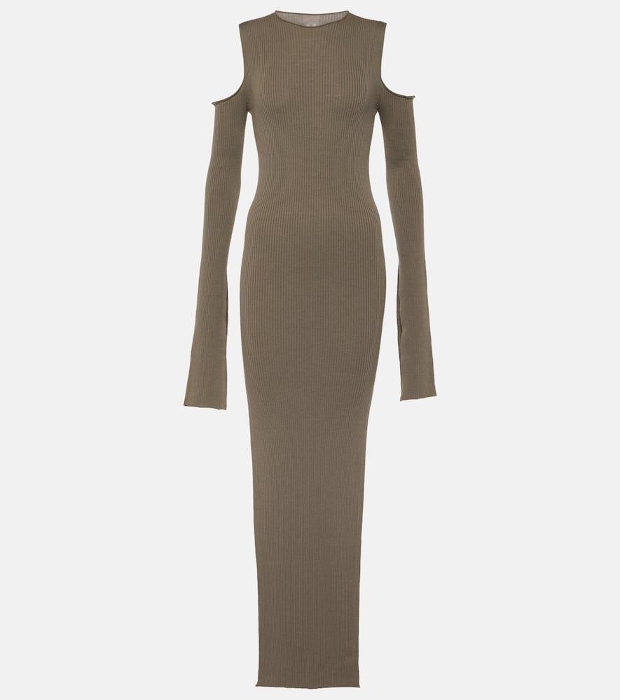 rick owens cutout wool maxi dress