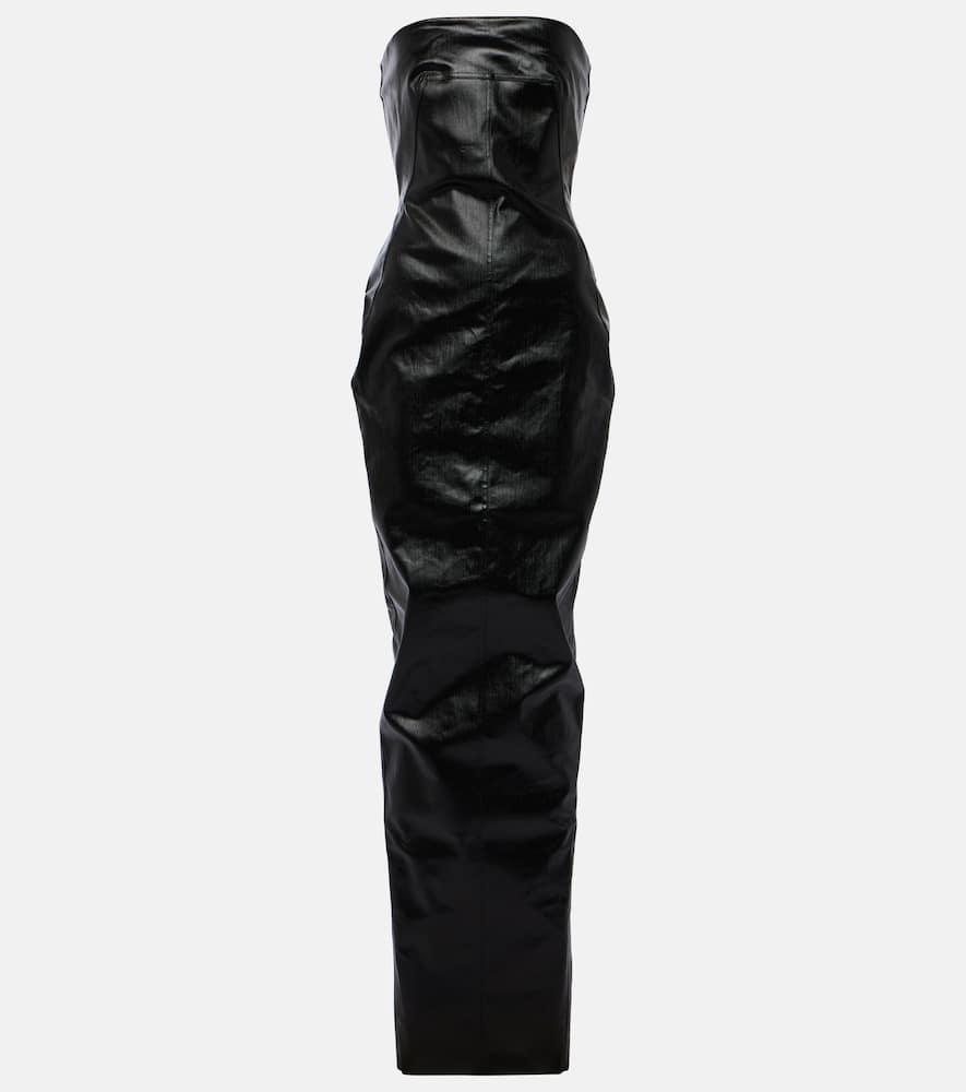 rick owens denim bustier gown