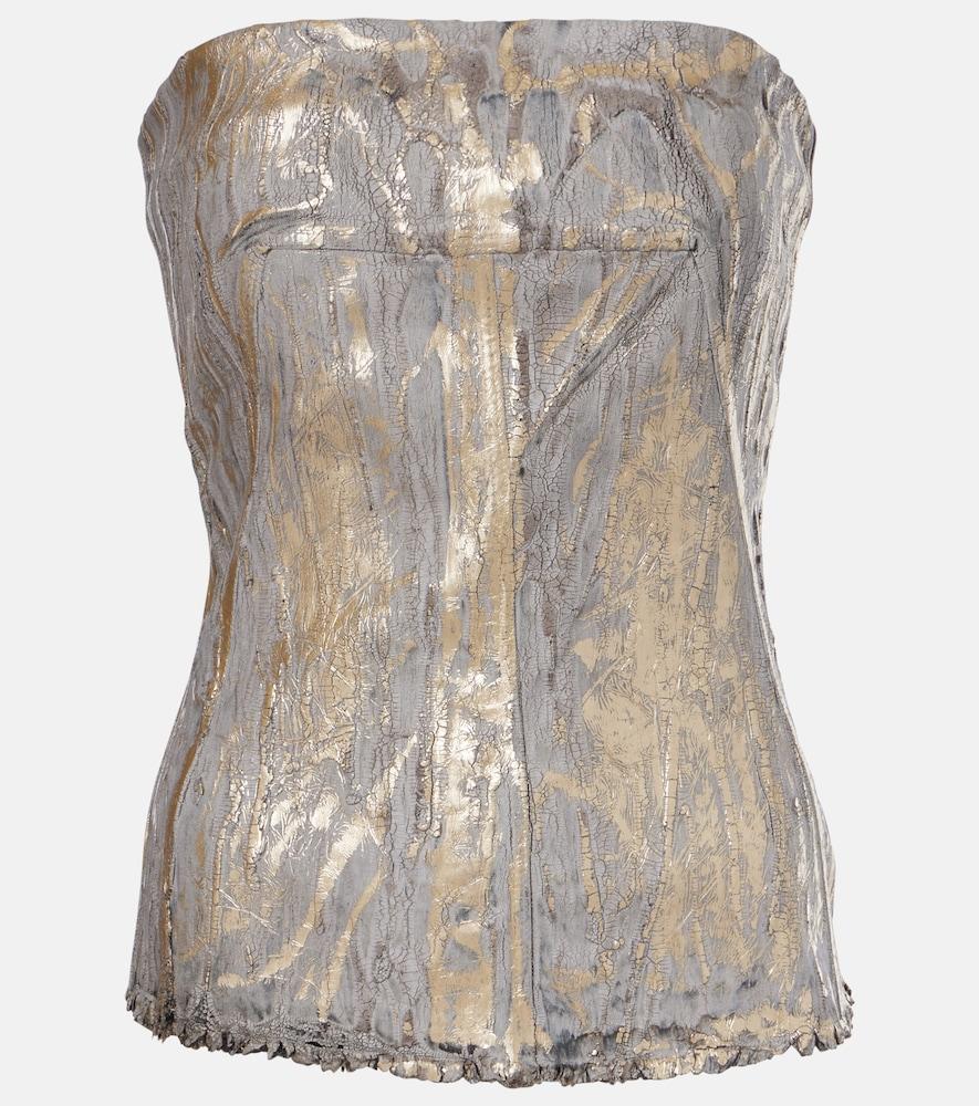 rick owens denim bustier