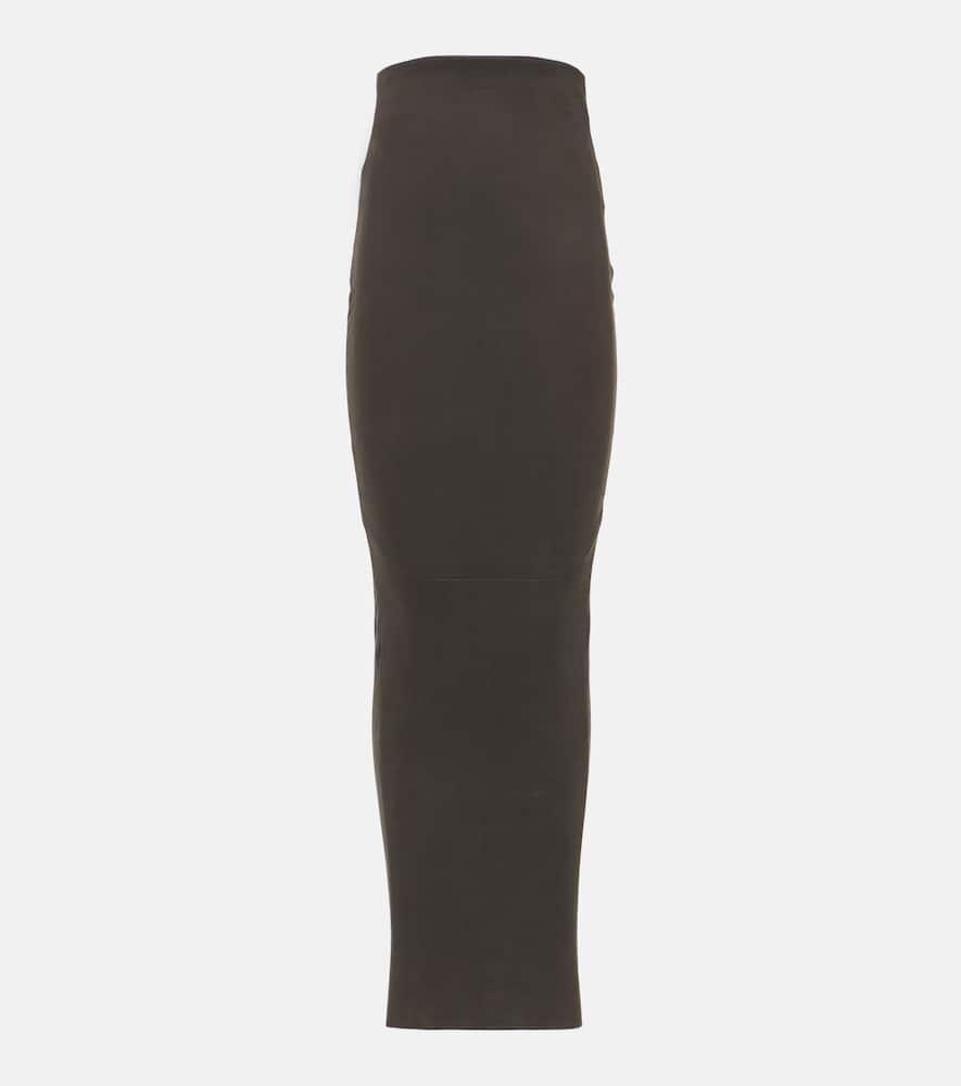 rick owens dirt pillar leather maxi skirt