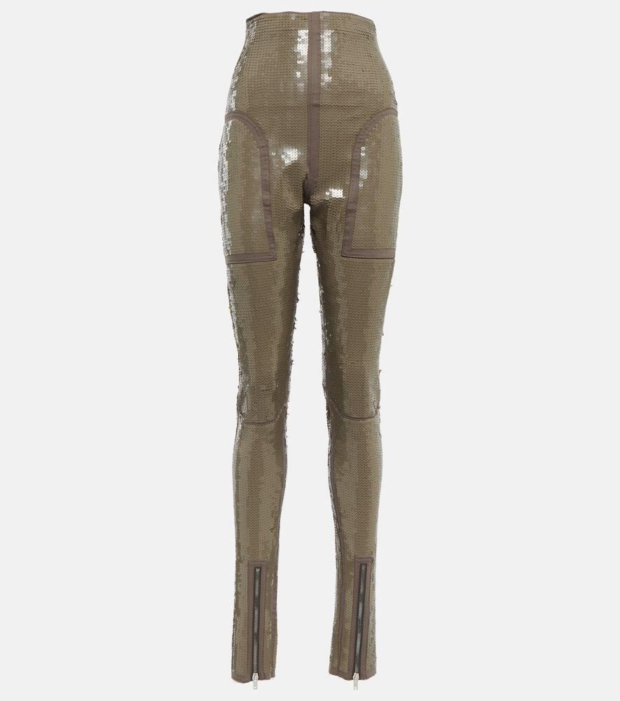 rick owens dirt waist embellished leggings