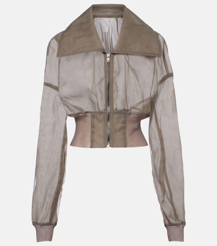 rick owens dracucollar tulle and organza bomber jacket
