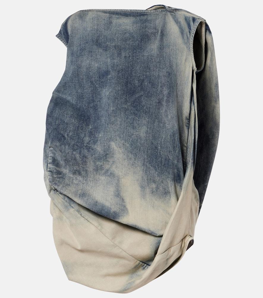 rick owens draped denim top