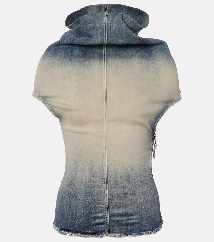 rick owens draped denim top