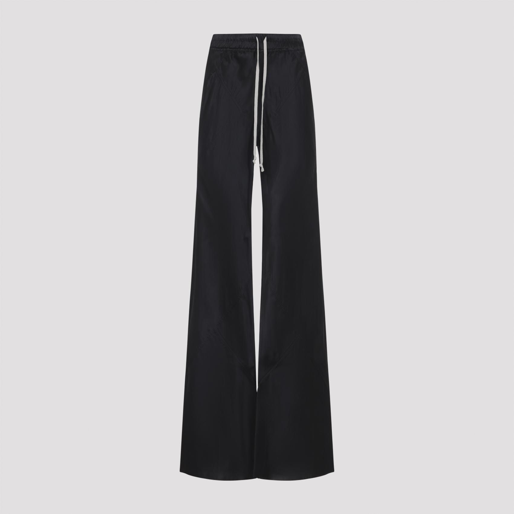 rick owens drawstring bias pants black cupro - women