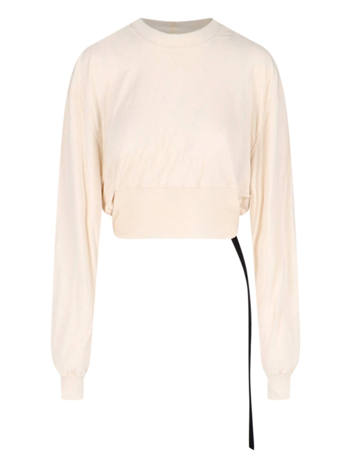 rick owens drkshdw cropped t-shirt with lace