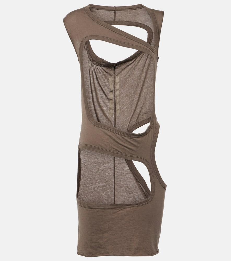 rick owens drkshdw cutout cotton jersey top