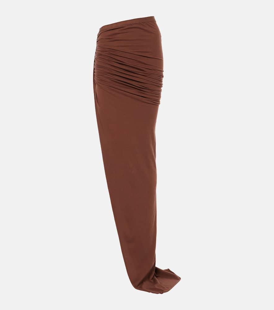 rick owens drkshdw edfu cotton jersey maxi skirt