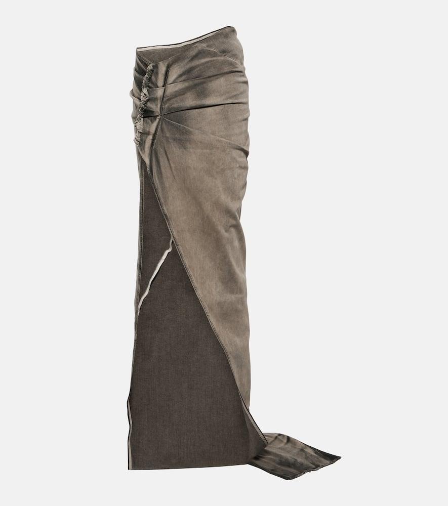 rick owens drkshdw edfu denim maxi skirt