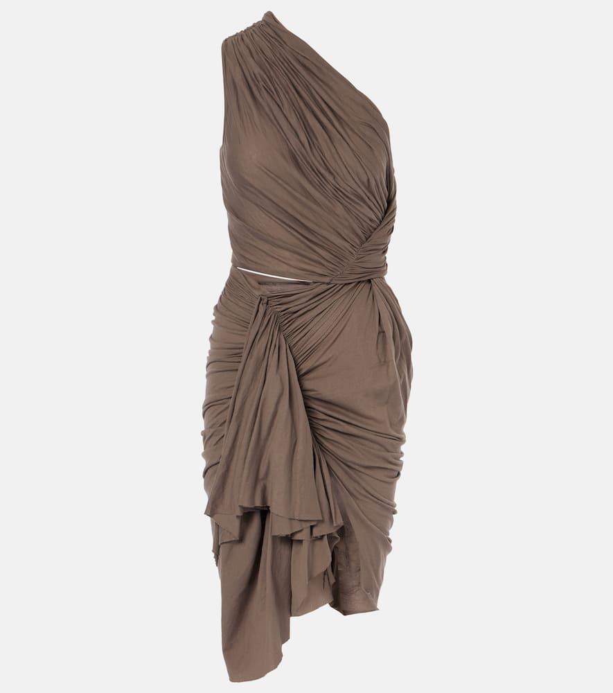 rick owens drkshdw fog draped cutout cotton minidress