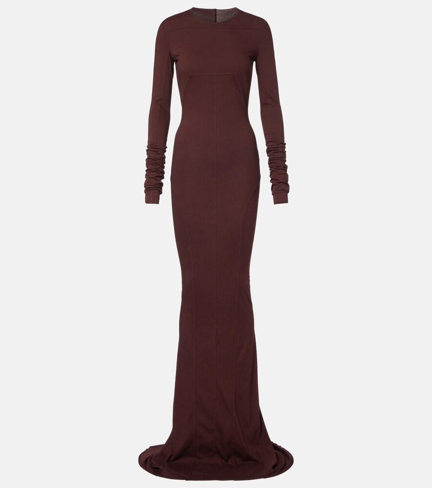 rick owens drkshdw simple edfu cotton jersey maxi dress
