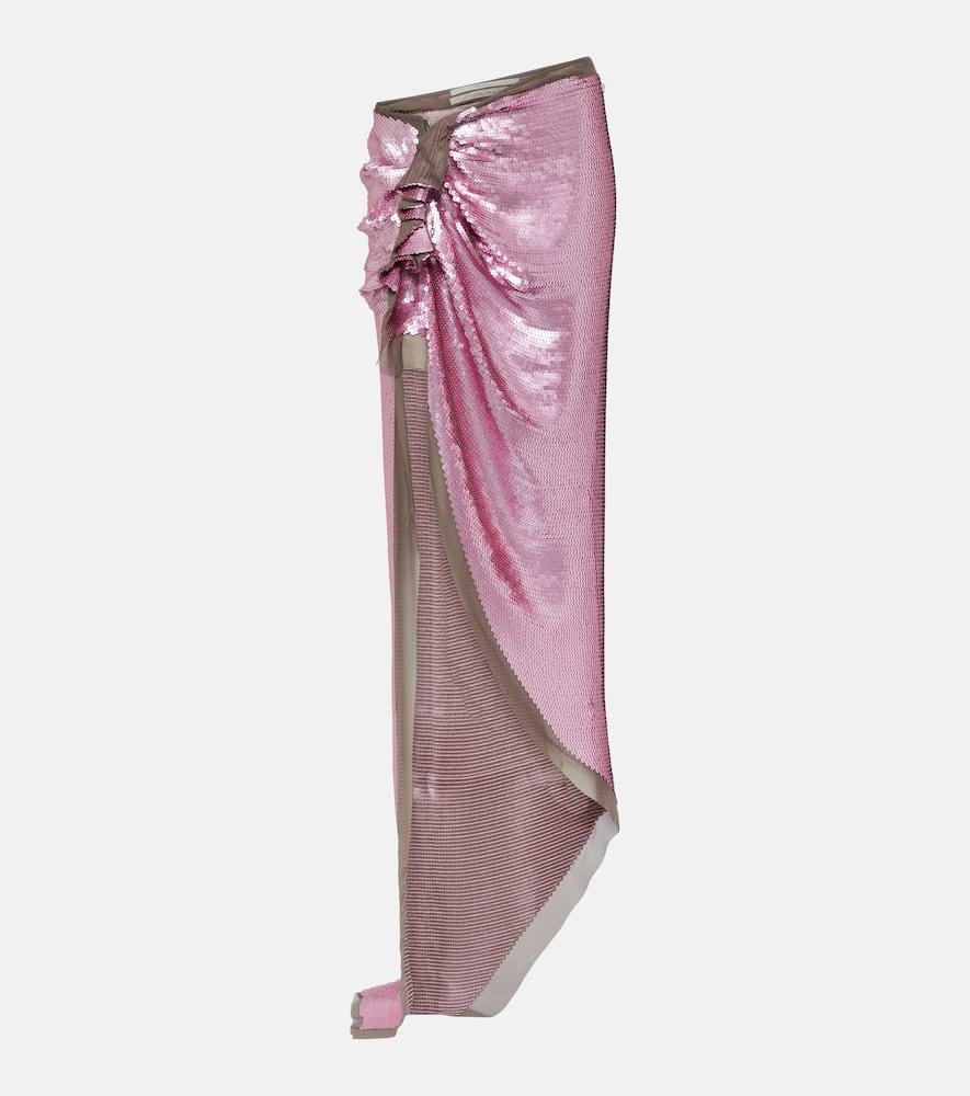 rick owens edfu embellished chiffon maxi skirt