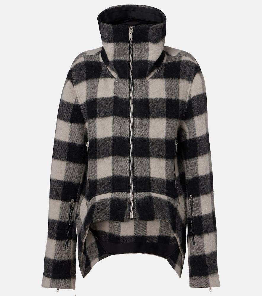 rick owens exploder checked virgin wool jacket