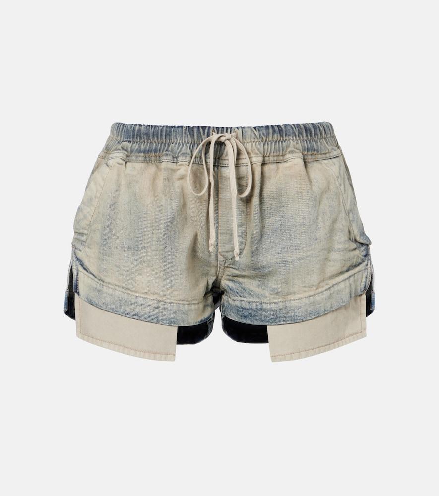 rick owens faded denim shorts