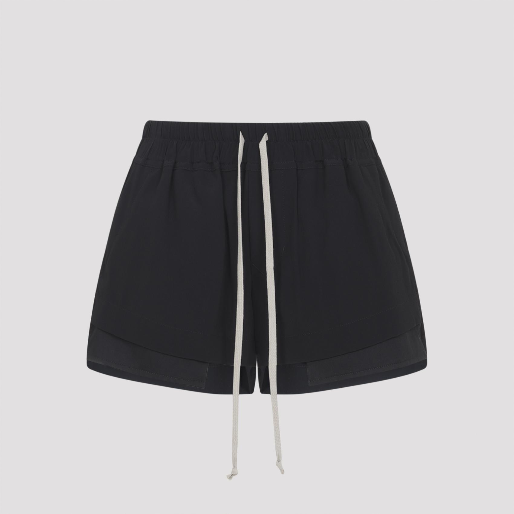 rick owens fog boxers shorts black acetate silk pant - women