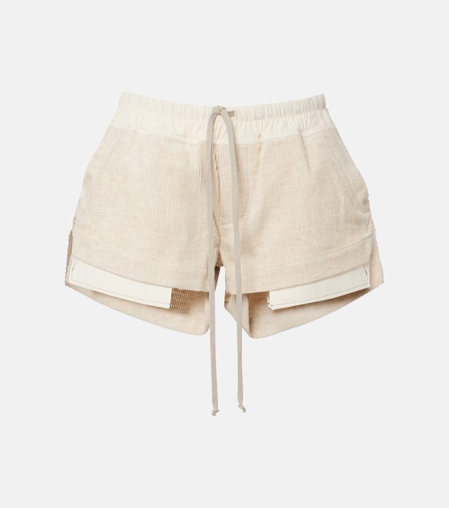 rick owens fog cotton and linen bermuda shorts