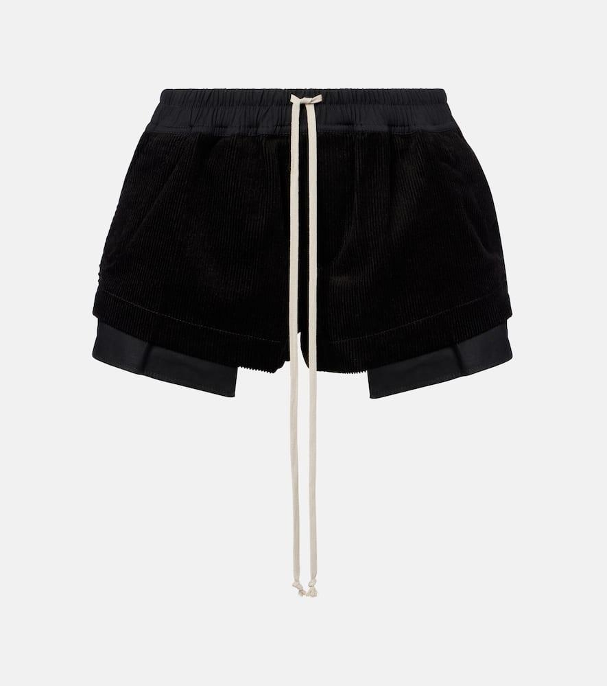 rick owens fog cotton and linen shorts