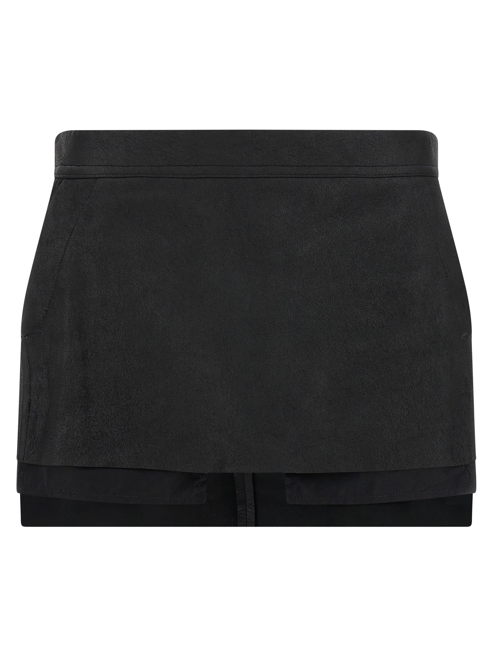 rick owens fog cutdff mini skirt