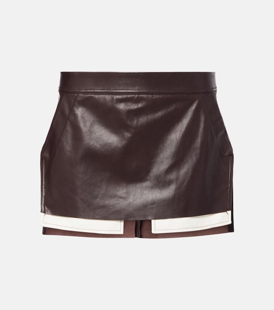 rick owens fog leather miniskirt