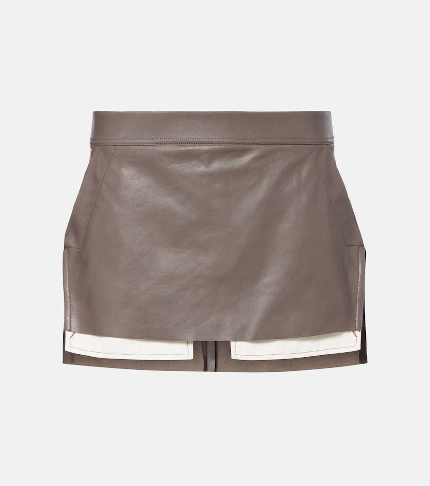 rick owens fog leather miniskirt