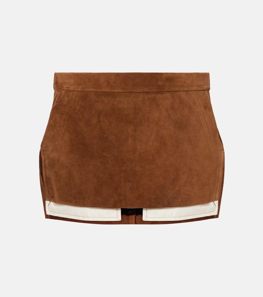 rick owens fog suede miniskirt