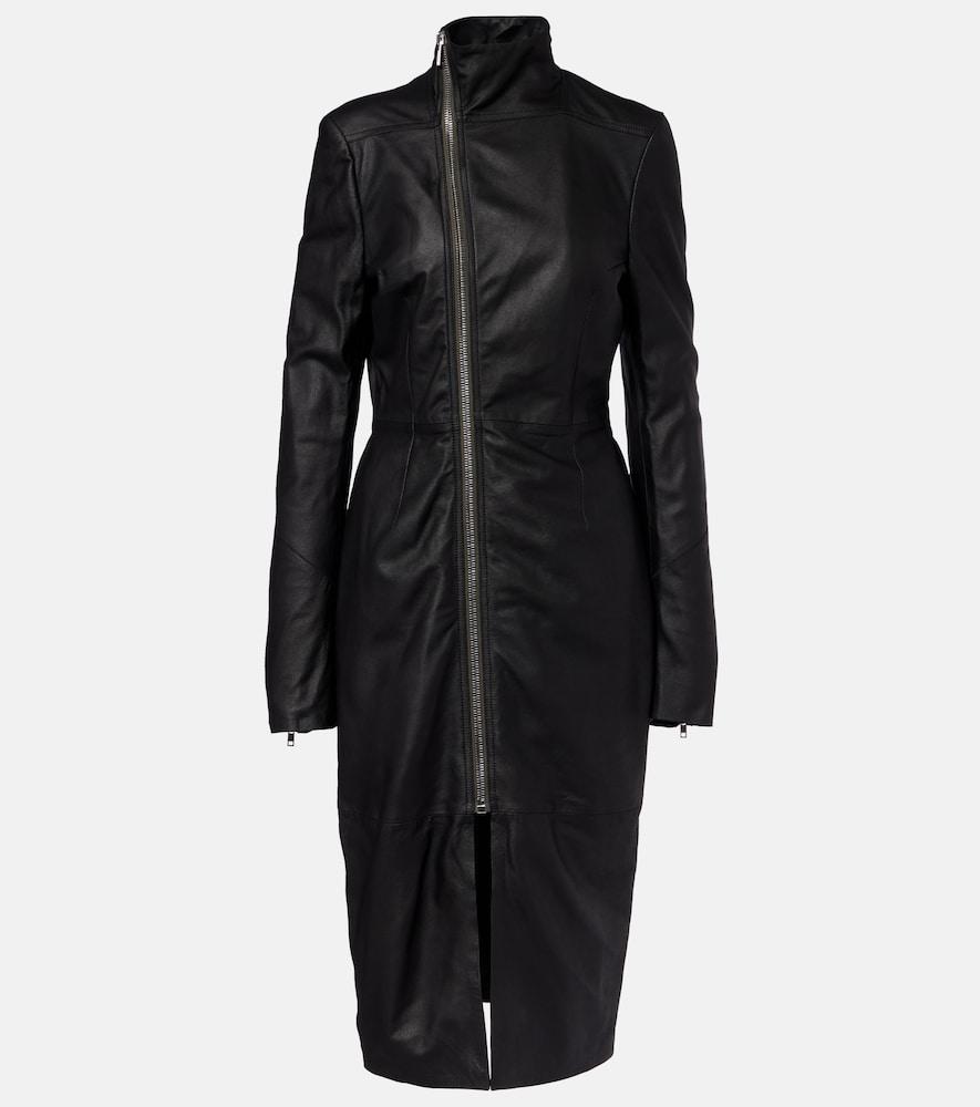 rick owens gary leather coat