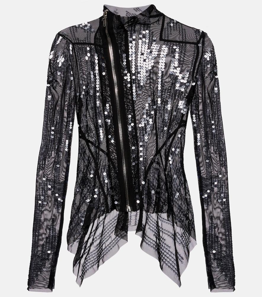 rick owens gary sequined tulle jacket