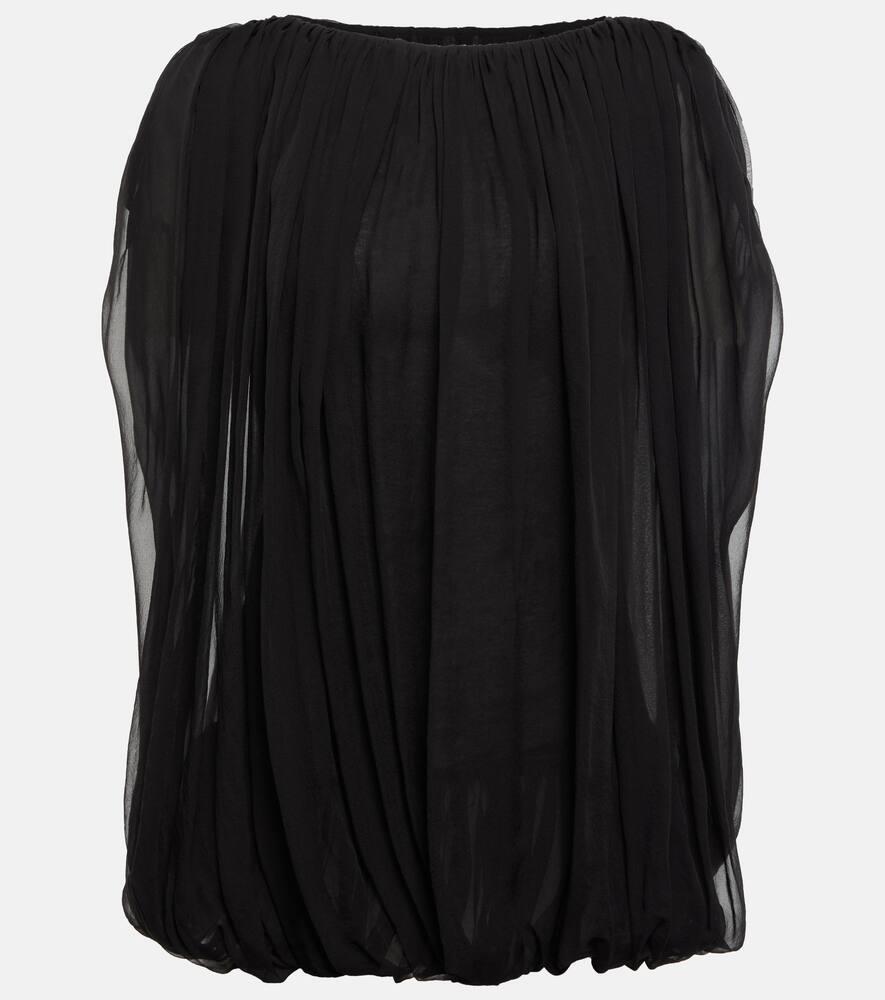 rick owens gathered silk chiffon top