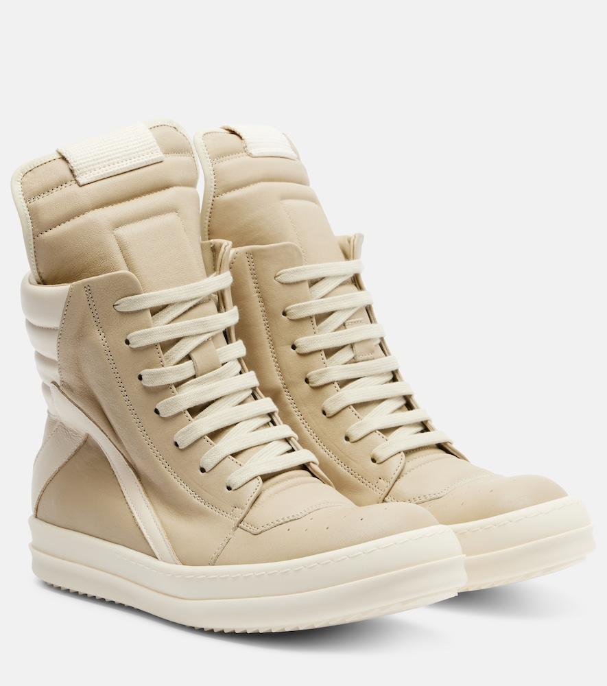 rick owens geobasket leather sneakers