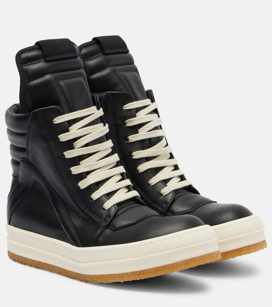 rick owens geobasket leather sneakers