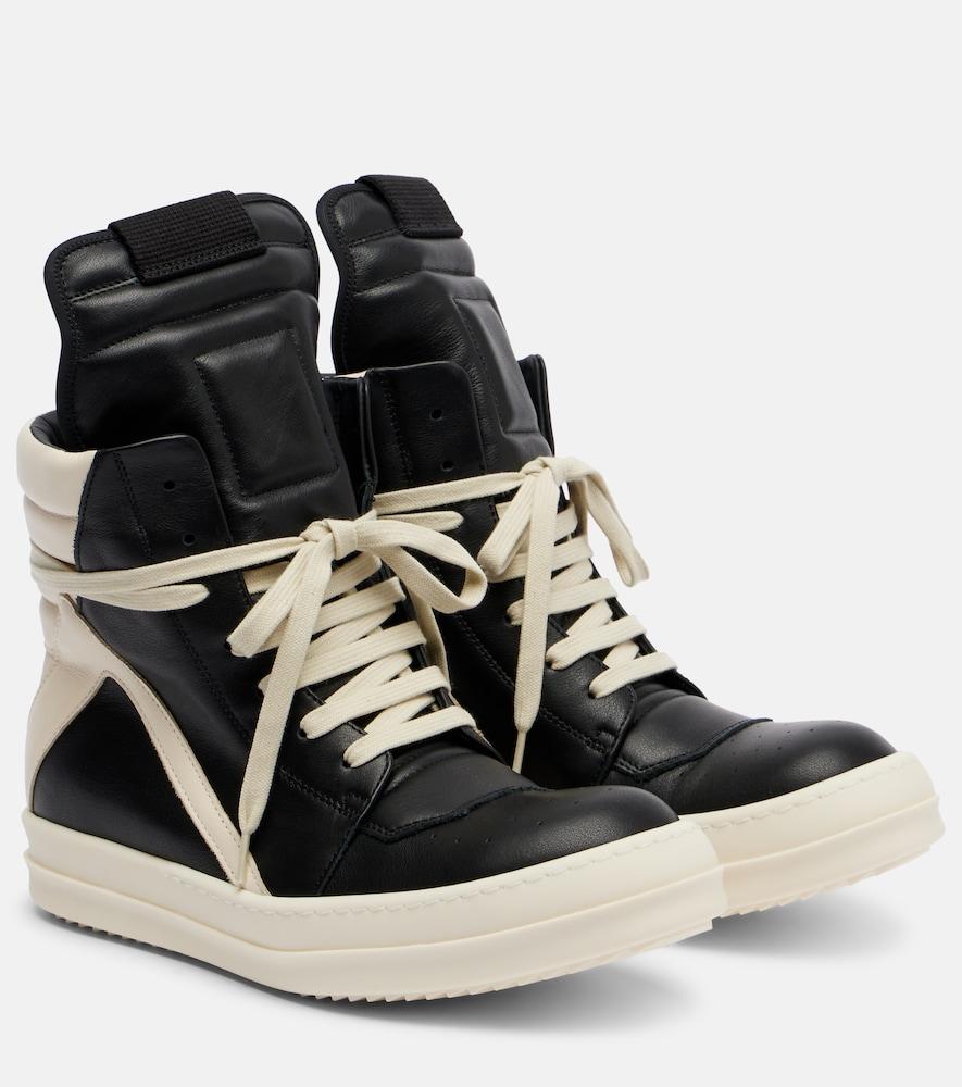 rick owens geobasket leather sneakers