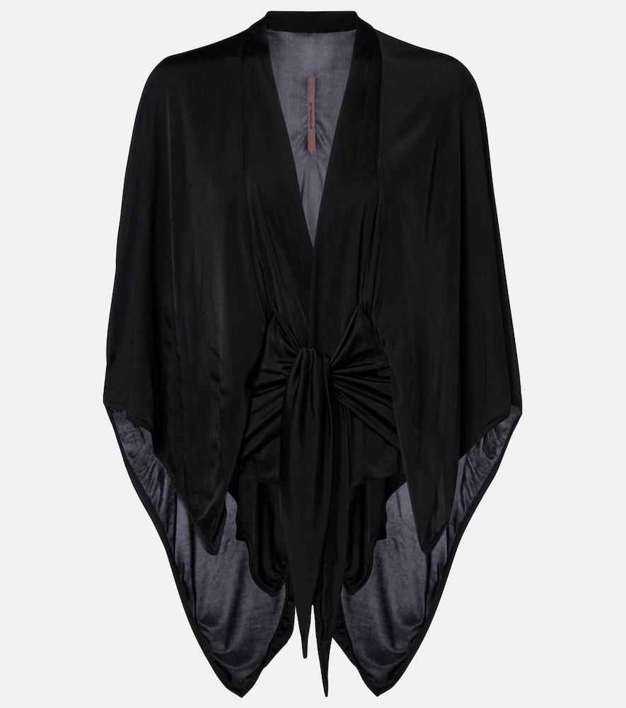rick owens half moon satin jersey cape