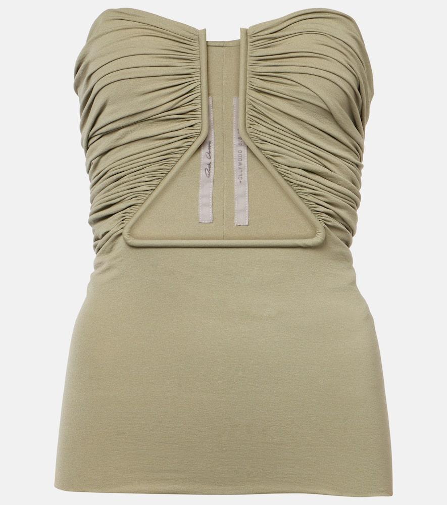 rick owens hollywood gathered jersey top