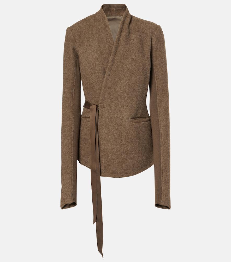 rick owens hollywood wool wrap jacket