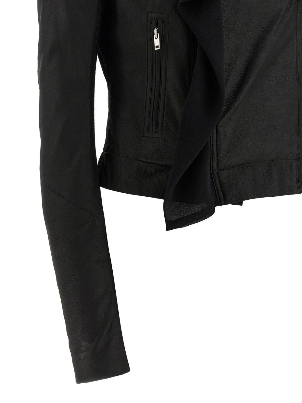 rick owens jackets black lambskin - women