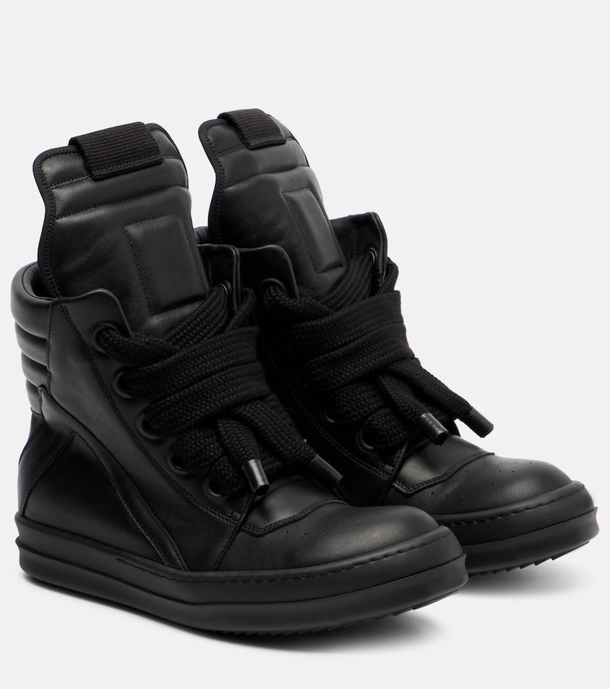 rick owens jumbolace geobasket leather sneakers
