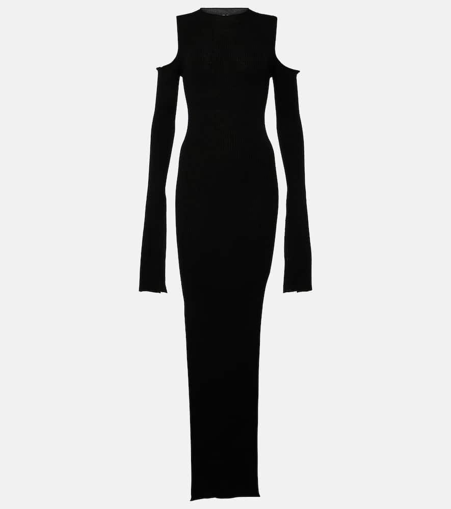 rick owens knitted virgin wool maxi dress