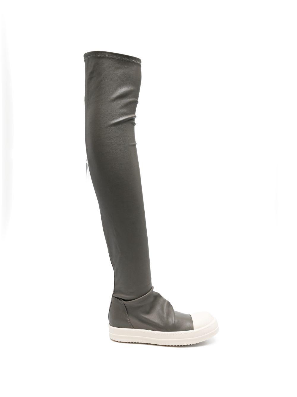 rick owens leather over-the-knee boots