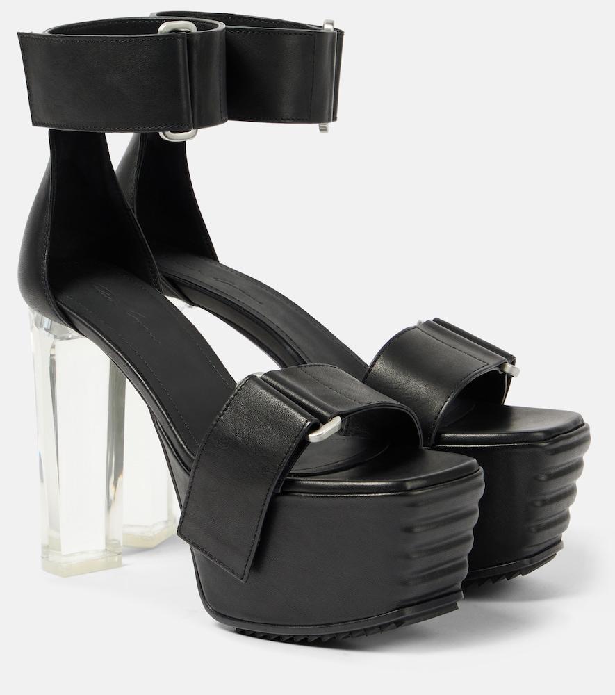 rick owens leather platform sandals