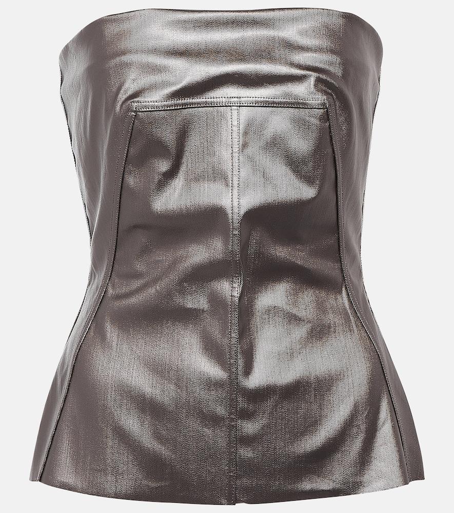 rick owens lido coated denim corset