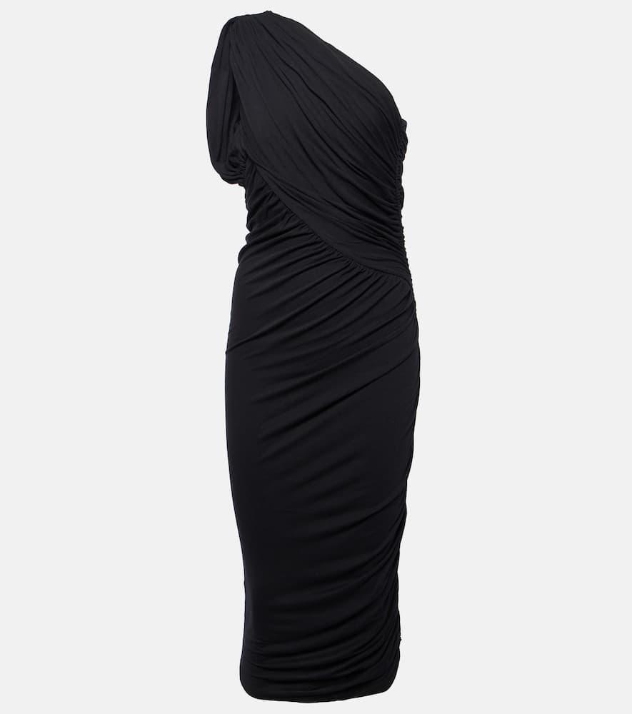 rick owens lilies amira draped jersey midi dress