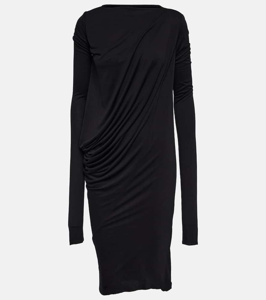 rick owens lilies draped jersey midi dress