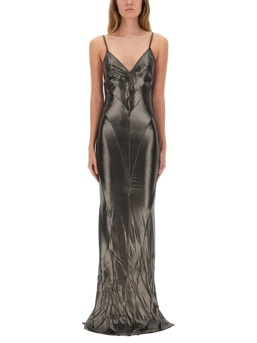rick owens lilies metallic long dress