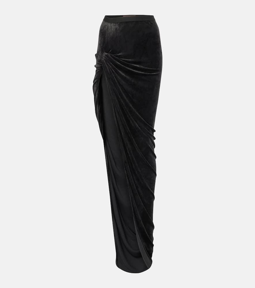 rick owens lilies twist edfu velvet maxi skirt