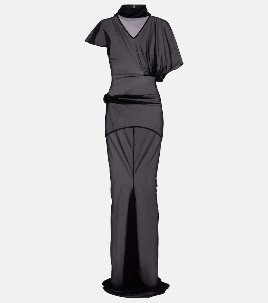 rick owens lilith sheer organza jersey gown