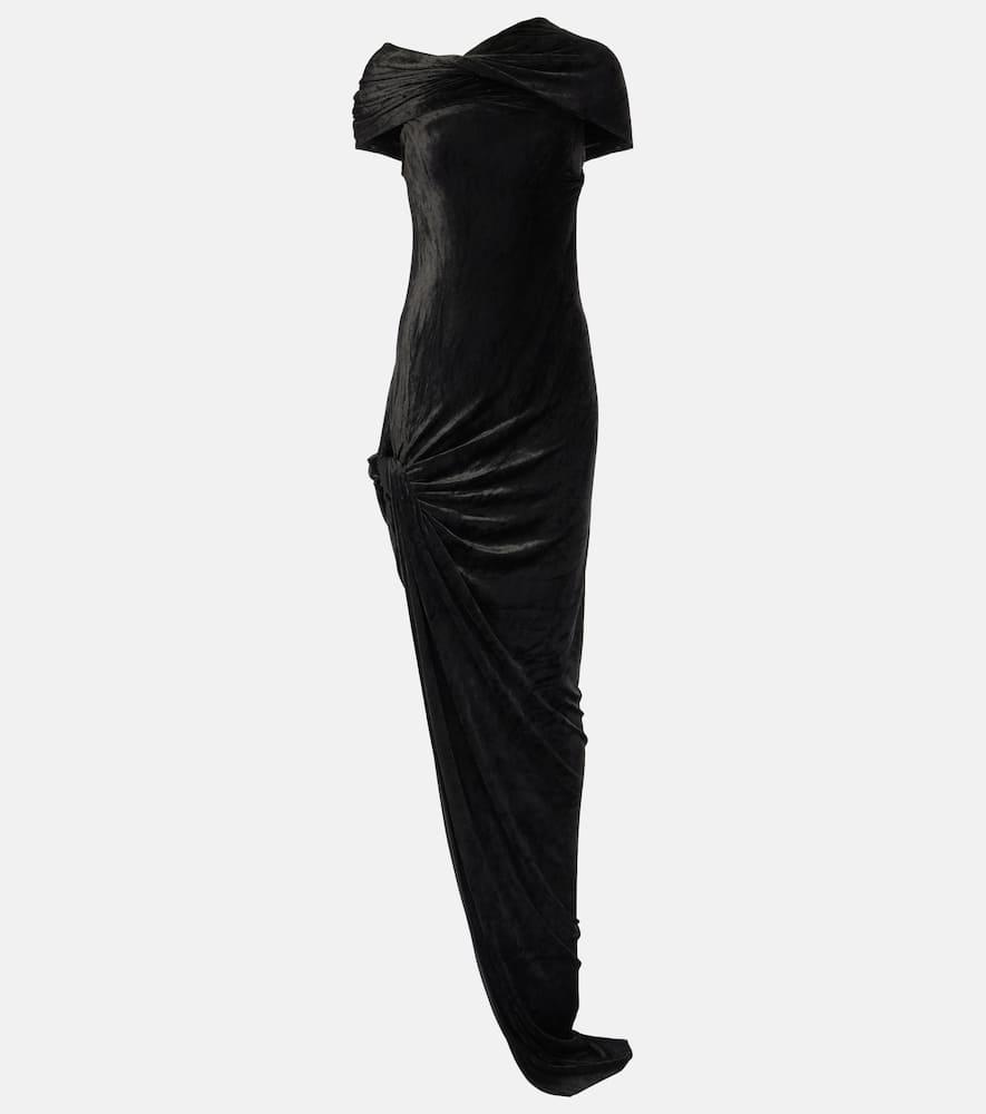 rick owens lola asymmetric velvet gown