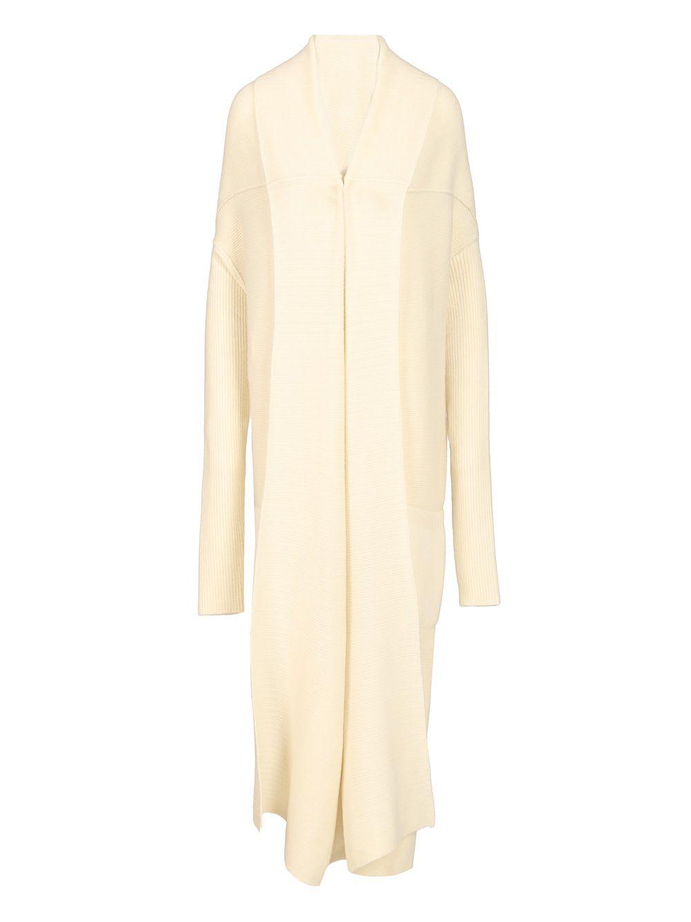 rick owens long cardigan in alpaca soft