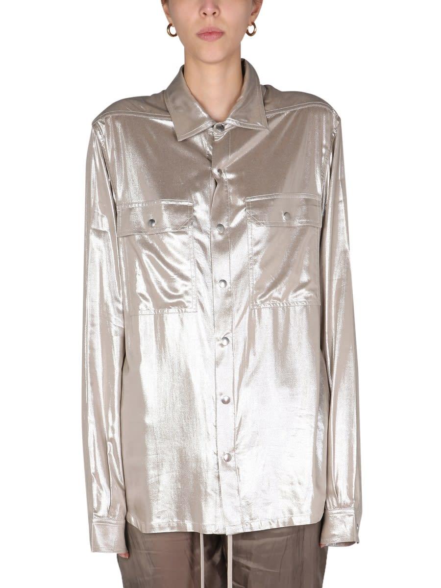 rick owens metallic effect shirt